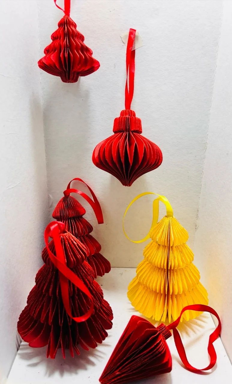 handmade paper honeycomb ornaments