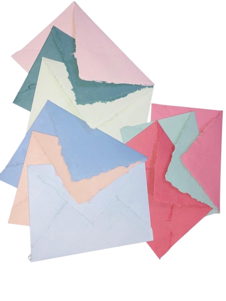 Handmade deckle edge envelope