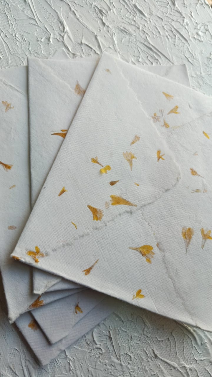 Handmade deckle edge paper envelope