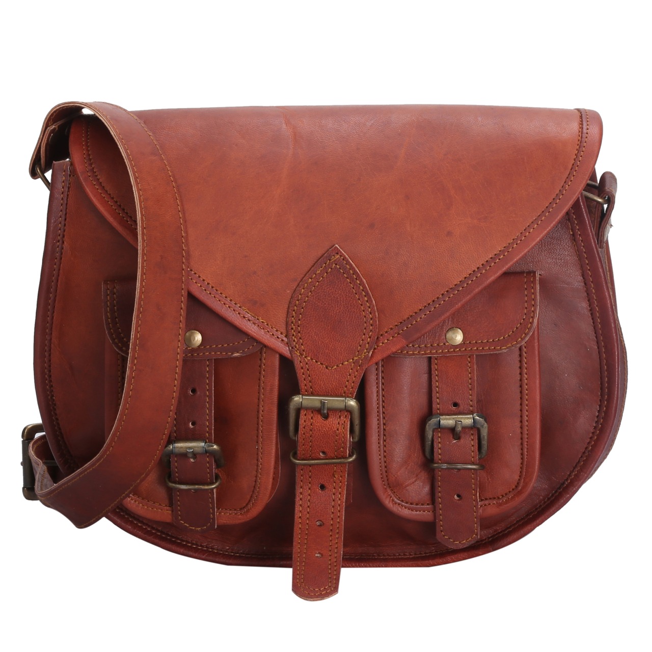 Handmade leather crossbody bag