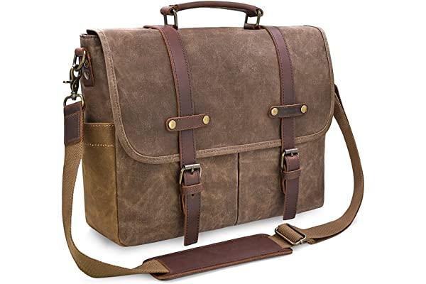 Handmade leather laptop bag