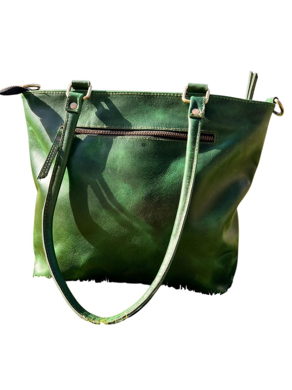 Handmade leather tote bag