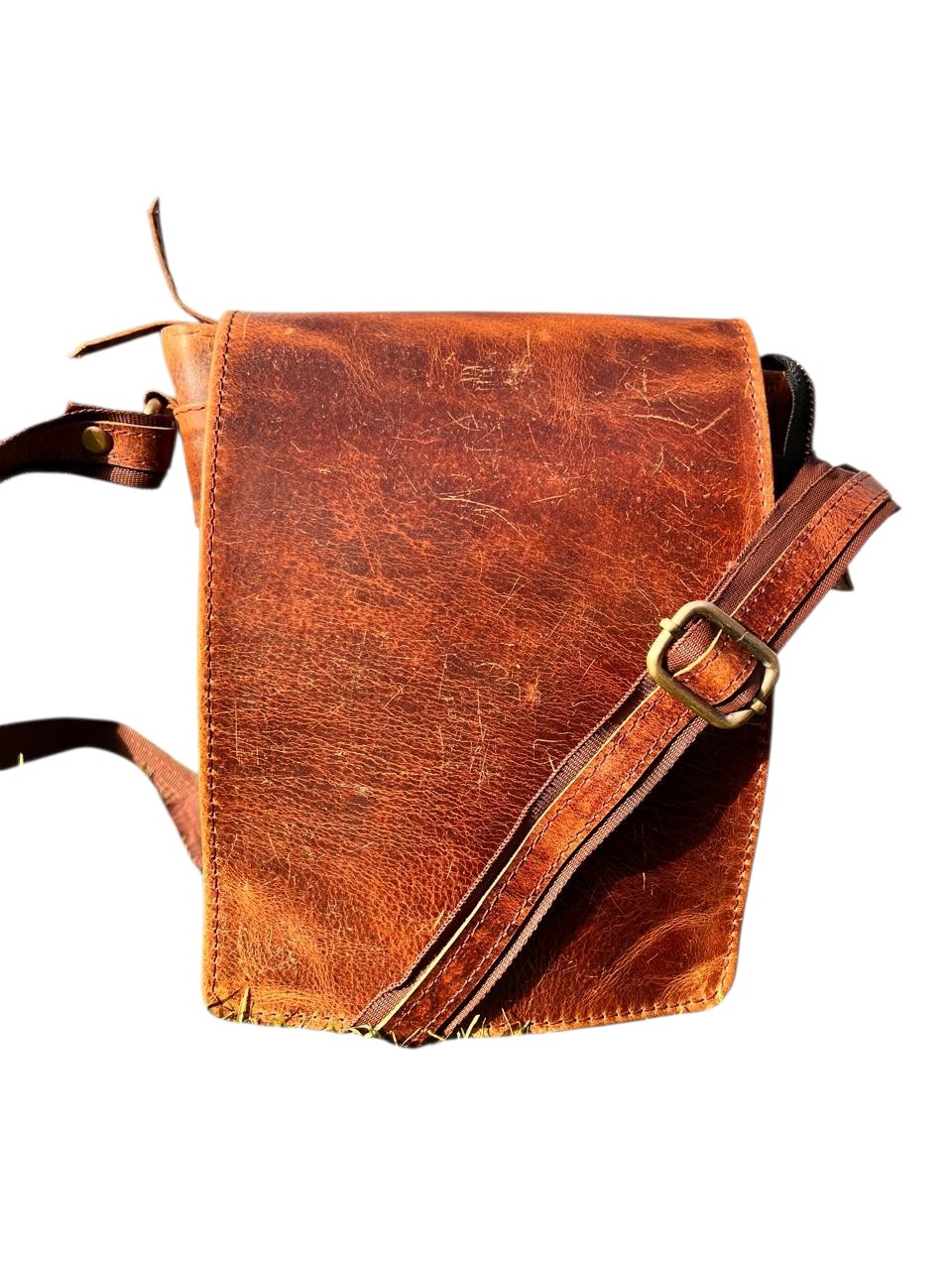 Handmade leather crossbody bag