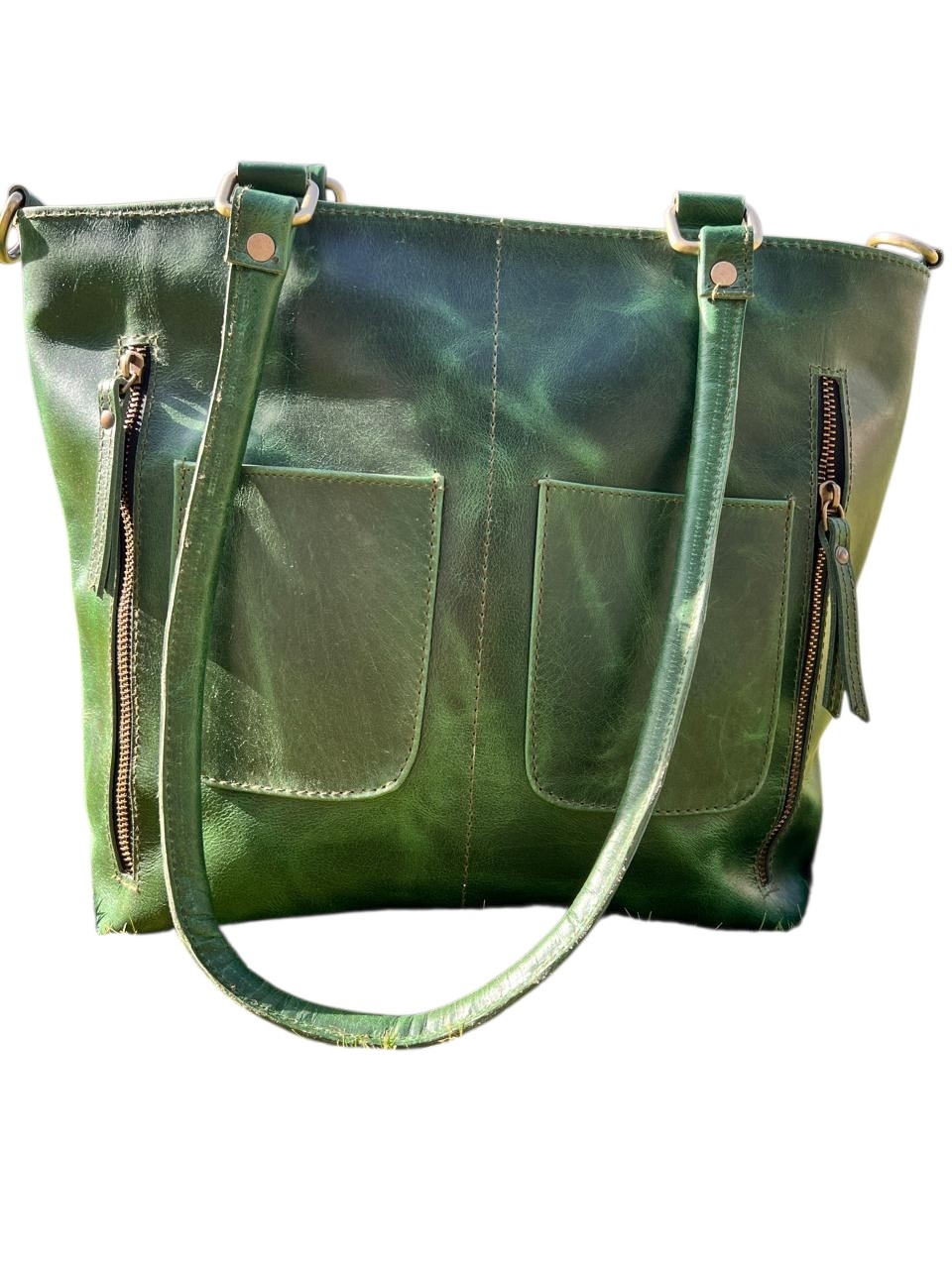 Handmade leather tote bag