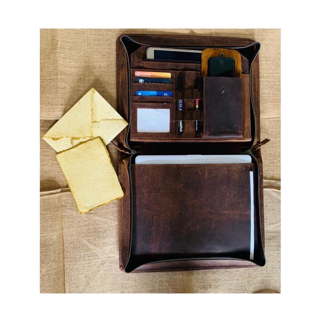 Handmade Leather laptop file folder