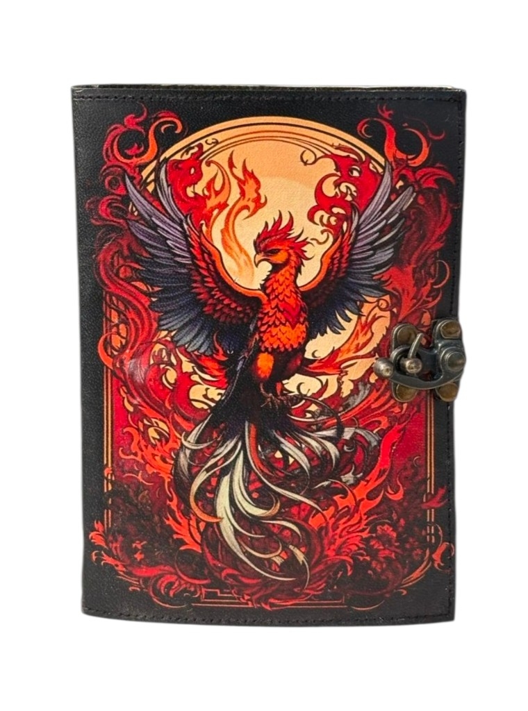 Handmade printed leather journal