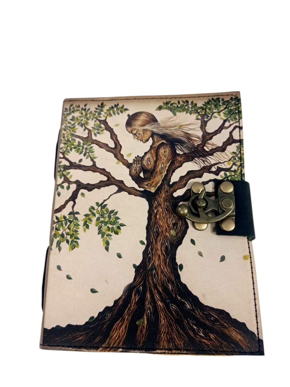Handmade printed leather journal