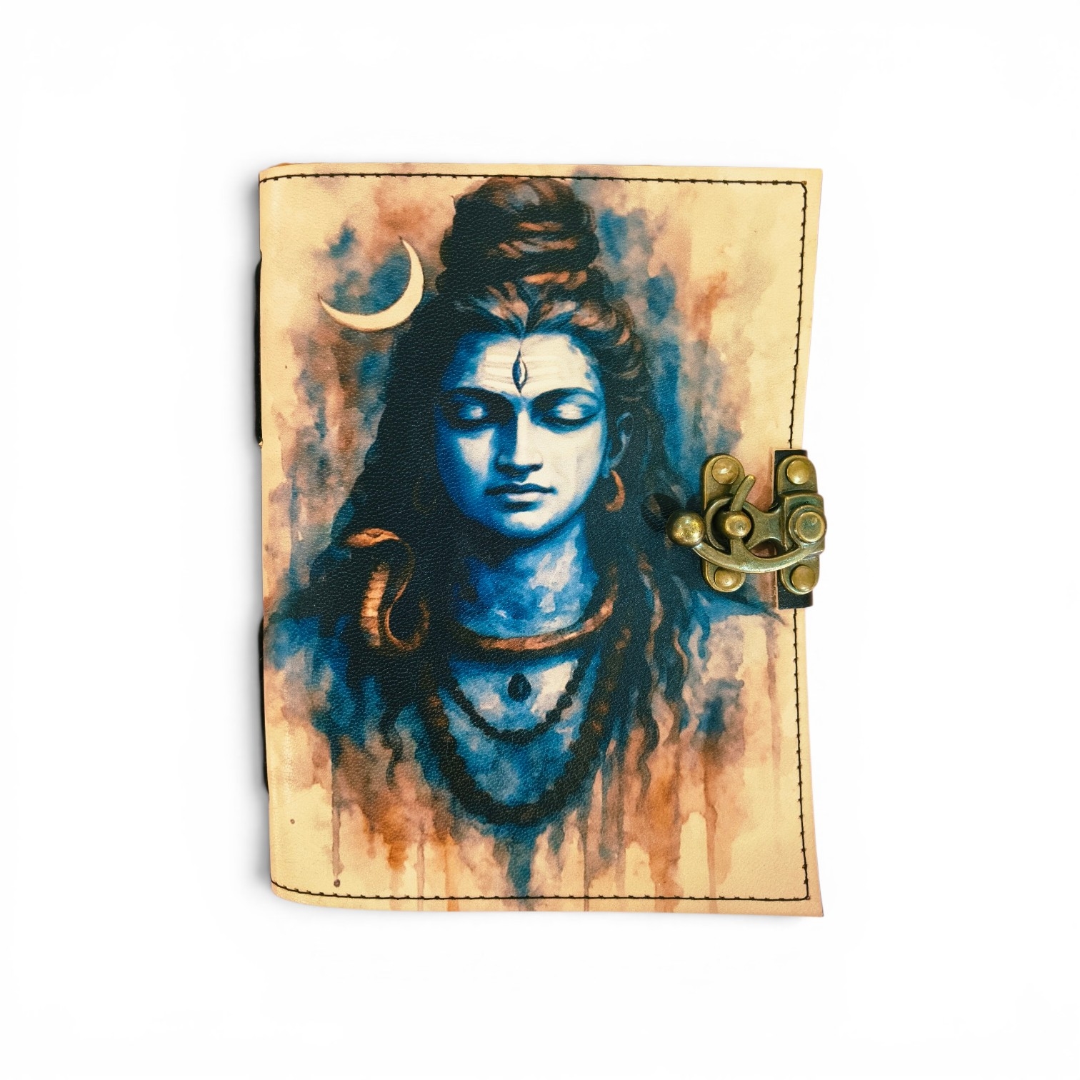 Handmade printed leather journal