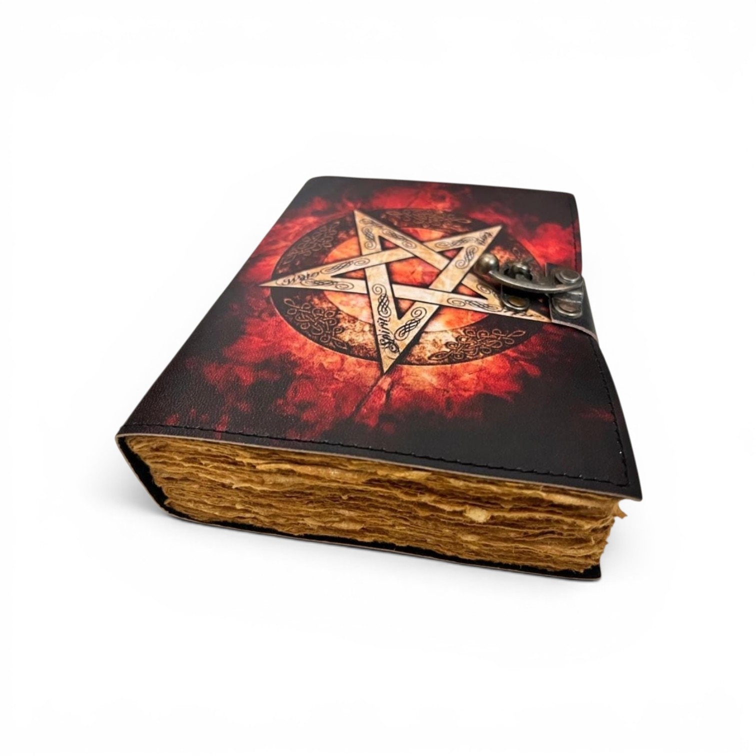 Handmade printed leather journal