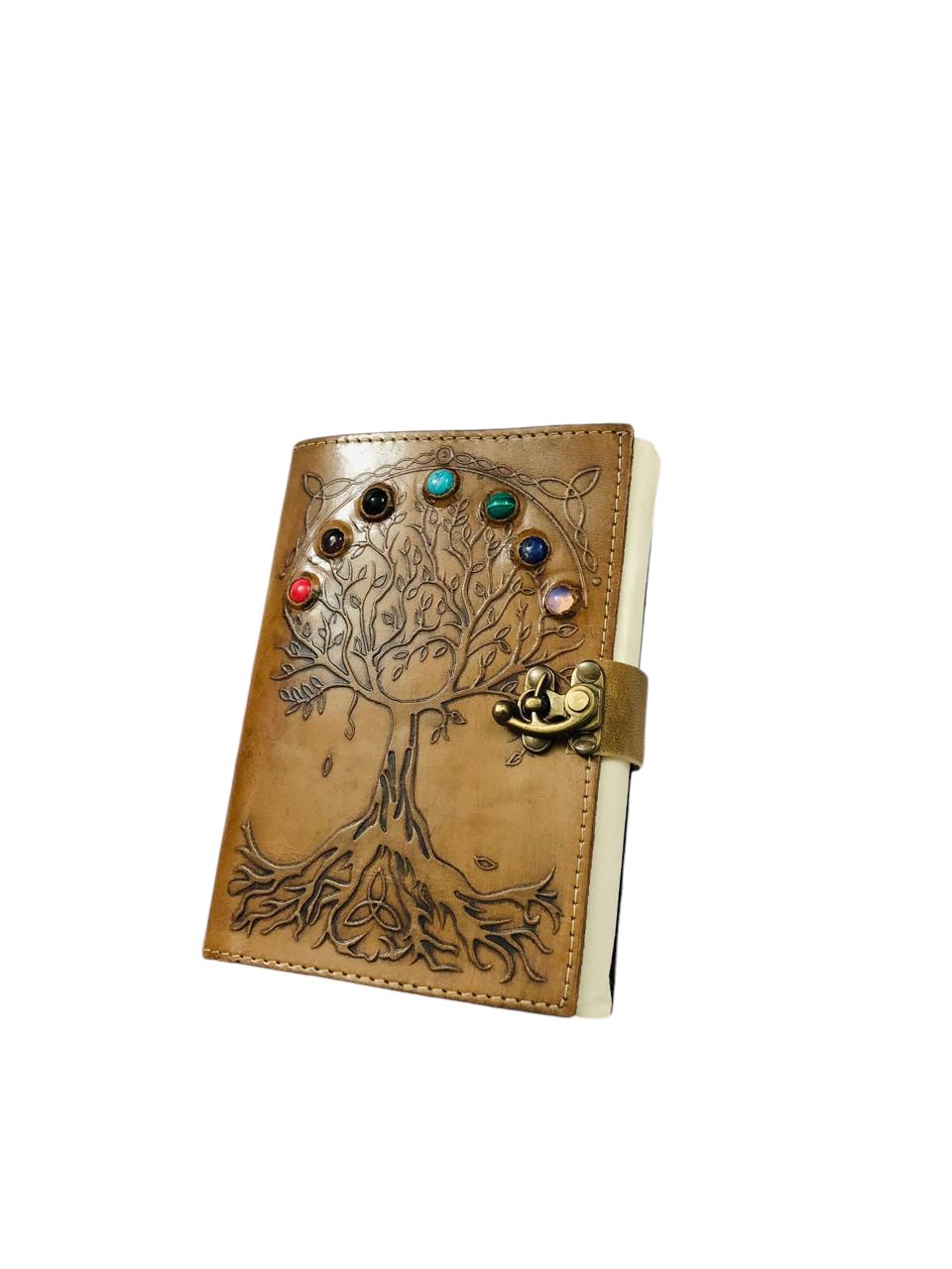 Handmade 7 stone leather journal