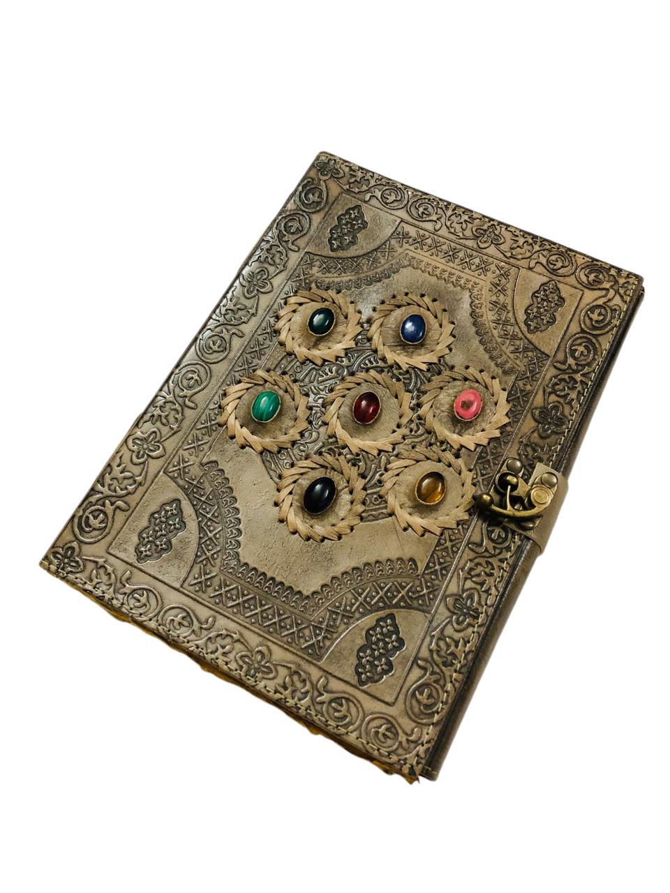 Handmade 7 stone leather journal